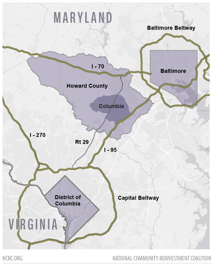 The location of Howard County and Columbia